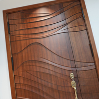 Porte pivotante résidentielle haut de gamme sur mesure, design moderne, sculpture 3D, bois massif, aluminium, portes d'entrée pivotantes