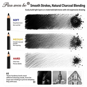 Ensemble de <span class=keywords><strong>crayons</strong></span> à <span class=keywords><strong>dessin</strong></span> au fusain Panwenbo Professional, <span class=keywords><strong>3</strong></span> pièces, <span class=keywords><strong>crayons</strong></span> à fusain doux, moyen et dur pour le <span class=keywords><strong>dessin</strong></span>, le croquis, l'ombrage - Product Image 3
