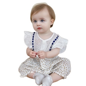 Nouveau-né filles vêtements petit coton floral 3-24 mois combinaison bébé barboteuse - Product Image 1