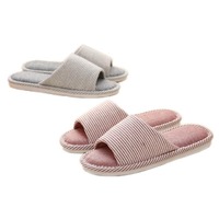 Zapatillas de algodón de estilo japonés para mujer, zapatos de interior antideslizantes informales para primavera y otoño, piel suave de PVC fabricada por Acme Company