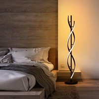 Lampadaire LED en spirale minimaliste moderne pour la décoration du salon, lumière créative nordique en forme d'hélice, lampe d'angle de luxe pour bureau de designer