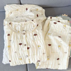 <span class=keywords><strong>Pigiama</strong></span> Estivo in Filato Nuvola con Coniglietto per Donne, Set Tre Pezzi a Maniche Corte per Ragazze e Studentesse - Product Image 1