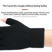 Gants de cyclisme mi-doigts en coton/élasthanne, longueur poignet, pour hommes et femmes, style couple, automne/hiver, tricotés, avec bouts des doigts exposés pour la chaleur