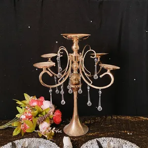 Portacandele in metallo di cristallo in metallo angel portacandele centro pezzi di nozze
