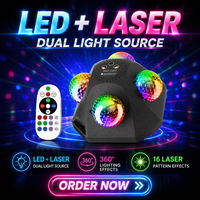 Projecteur de Scène Disco Pyramidal en Gros avec Télécommande, Lumière LED RGB Laser, Boule Magique, Éclairage Ambiant DJ, Décoration de Bar et Club