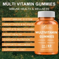 Gummies multivitaminés personnalisés à marque privée, vitamines C, D3, K2, B12 pour enfants et adultes, éclaircissement de la peau, énergie, soutien immunitaire, Halal, OEM