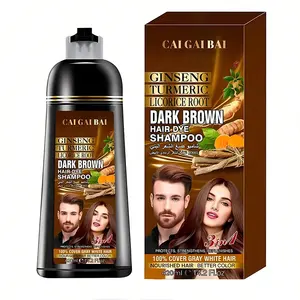 Wholesale Herbal Ginseng 3 In 1 Color Shampoo Best chines Herbal Fast Magic Permanent Brown Black Hair Dye Shampoo