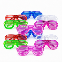 Lunettes de fête lumineuses à LED, lunettes à volets néon clignotants, lunettes en plastique non toxique pour enfants et adultes, concert, Halloween, Noël