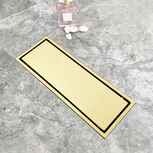 Desagüe de suelo rectangular invisible con inserto para azulejos, de acero inoxidable 304, antiolor, para baño, balcón, <span class=keywords><strong>ducha</strong></span>, con filtro para pelo - Product Image 3