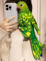 Jouets en peluche personnalisés ODM colorés d'animaux de la faune du zoo, super doux, en coton PP et maille, vente en gros pour enfants, poupées en peluche de perroquet