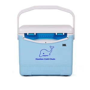 Glacière portable isotherme en PE plastique étanche 30L pour bière, boissons, médicaments, avec motif lettres, pour transport de vaccins - Product Image 2