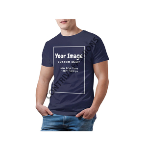 Camisetas OEM para hombre con estampado personalizado transpirable 100% algodón tejido ajuste elegante talla grande al por mayor múltiples diseños disponibles - Product Image 1