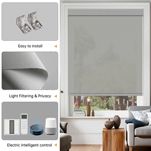 SAMADHI <b>Window</b> Blinds Motorized Blackout Roller Blinds Customize Size Remote Control Roller <b>Shades</b> With Valance Sunshine Fabric - Product Image 4