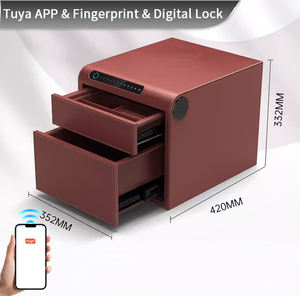 Coffre-fort intelligent CEQSAFE à écran tactile avec empreinte digitale, boîte de sécurité électronique à double couche avec mot de passe numérique - Product Image 4