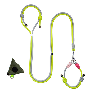 Correa reflectante de nailon para perros con mango acolchado, estilo sencillo para perros pequeños, color gris azulado - Product Image 2