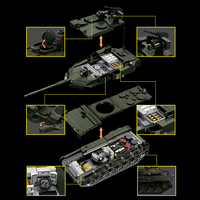 Statik Versiyon Almanya Ana Muharebe Tankı Leopard 2a8 Uzaktan Kumandalı RC Tank Yapım Blokları Setleri Yükseltilebilir
