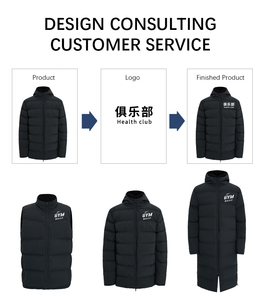 Veste longue à capuche en coton pour le sport, chaude, pour adultes et enfants, style club, longueur au-dessus du genou - Product Image 6
