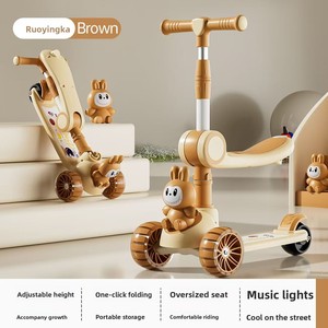 <span class=keywords><strong>Monopattini</strong></span> per Bambini a Tre Ruote Pieghevoli, Regolabili, Portatili e Facili da Usare, con Design Cartoon - Product Image 5
