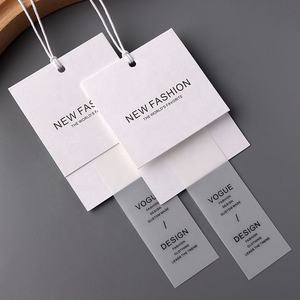 Customized Fashion <b>Labels</b> Custom Brand With Own Logo Paper Silk Hanging Tag for <b>Garment</b> Accessories - Product Image 3