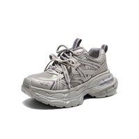 Baskets plateforme tendance à semelle épaisse en maille, légères, pour garder les pieds au frais et au sec, printemps/automne, en cuir, usage quotidien