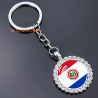 Porte-clés fleur en strass drapeau du Timor-Portugal, très populaire, pour sac à dos, décoration de clés, breloque de portefeuille, souvenir de voyage