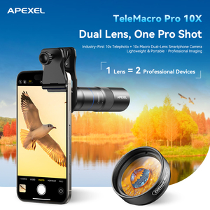 Kit d'objectifs professionnels 2-en-1 : télé<span class=keywords><strong>objectif</strong></span> zoom 10x et <span class=keywords><strong>objectif</strong></span> <span class=keywords><strong>macro</strong></span> 200 mm pour les prises de vue longue distance et les gros plans, universel pour téléphone - Product Image 3