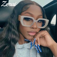 Montures de Lunettes Tendance Carrées Grandes pour Femme, Logo Personnalisé, Design Coloré et Transparent, Lunettes Épaisses de Qualité pour Femme