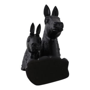 Scultura a doppia testa di cavallo, statua equestre nera per decorazioni casa e ufficio - Product Image 6