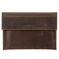 Housse professionnelle pour ordinateur portable Magnétique de luxe en cuir véritable pour homme Mackbook Pro 14.2''