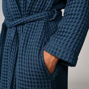 BODHANA Bata de Baño Kimono de Algodón 100% para <span class=keywords><strong>Hombre</strong></span> y Mujer, Estilo Lujoso, Acogedora y Cómoda para Relajarse - Product Image 3