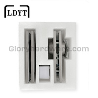 Serrure de porte vitrée, verrouillage de porte coulissante en verre sans cadre, cylindre européen durable, poignée SlimLine, serrures à plaque avec loquet à crochet