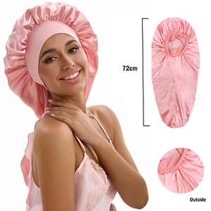 ZTZI <span class=keywords><strong>Gorro</strong></span> de <span class=keywords><strong>dormir</strong></span> de satén de seda trenzado largo de lujo <span class=keywords><strong>para</strong></span> mujer-Protección del cabello suave, cómoda y elegante - Product Image 3