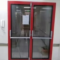 Porte en verre à ouverture latérale moderne et simple, imperméable, pour entrepôt, avec surface finie