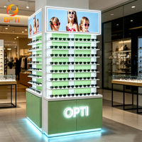 Présentoir Optique en Bois Tendance pour Magasins, Vitrine Lumineuse pour Lunettes de Soleil Enfants pour Centres Commerciaux