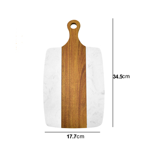 <span class=keywords><strong>Planche</strong></span> à découper en <span class=keywords><strong>bois</strong></span> d'acacia et marbre <span class=keywords><strong>noir</strong></span>, résistante à la chaleur, durable et polyvalente, pour usage domestique et commercial - Product Image 1
