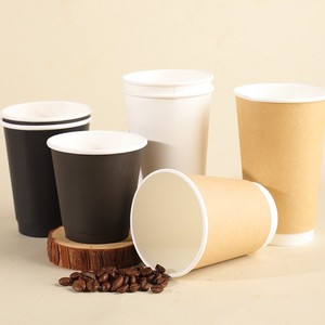 แก้วกาแฟกระดาษแบบใช้แล้วทิ้งพร้อมฝา 7 ออนซ์ 20 ออนซ์ แก้วกระดาษคราฟท์สองชั้น แก้วกาแฟกระดาษขายส่ง - Product Image 5