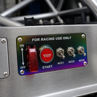 Interrupteur de contacteur de voiture Neo Chrome, panneau de commande combiné, bouton de démarrage du moteur, 3 interrupteurs à bascule ACC, rouge racing, 12V 24V