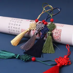 Pampilles avec nœud chinois, mini signet, pendentif, accessoires antiques, nœud chinois, 1 pièce