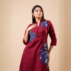 Vestido Camisero Midi de Lino con Bordado Floral para Mujer, Ropa Casual Elegante, Prenda de Boutique - Product Image 5