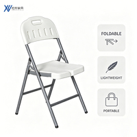 Chaise pliante en plastique en promotion, chaise pliante personnalisée avec cadre métallique durable pour les événements et la restauration