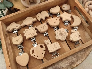 Llaveros Personalizados, Palabras Personalizadas, <span class=keywords><strong>Nombre</strong></span>, Cuentas de Corazones de Silicona, Bola de Ganchillo, Chupete de Madera Original, Regalos de Cumpleaños para Bebé - Product Image 6