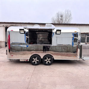 Commercial Multi Functional Stainless Steel 4-Wheel Food <b>Cart</b> Coffee Beverage Ice Cream Fast Food Bar Vehicle for <b>Camping</b> Street - Product Image 4