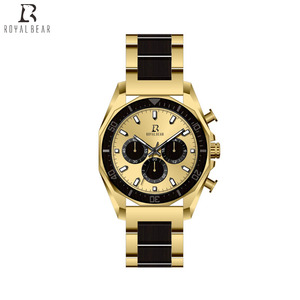 ROYAL BEAR Nuevo Diseño Oem Logotipo Personalizado Reloj de Lujo de Acero Inoxidable y Madera para Hombre Venta al por Mayor - Product Image 1