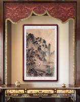 Peinture de paysage chinois personnalisée LINGFENG, peinte à la main sur soie, motif brume et nuages, qualité artistique certifiée, art mural fait main