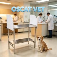 Table d'infusion vétérinaire OSCAT avec panneau latéral en acrylique haute résistance, conception silencieuse, pour clinique vétérinaire