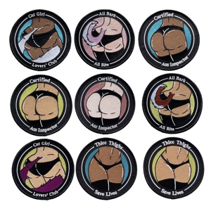 Новое поступление, черные нашивки на заказ для девочек, вышитые железные нашивки для одежды - Product Image 1