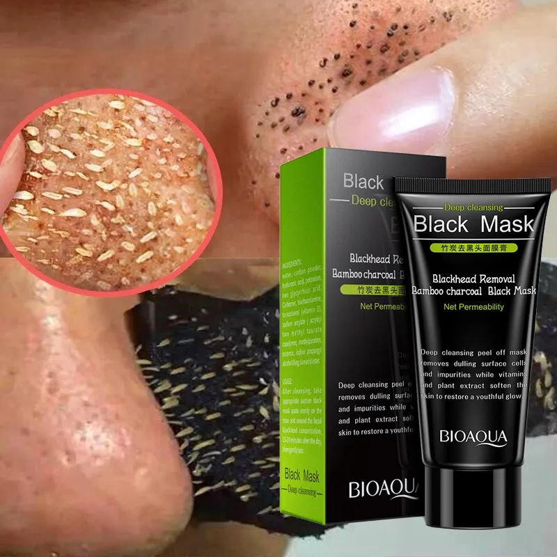 BIOAQUA Bambus Holzkohle Poren Vakuum Mitesser Creme entfernen Schwarze Gesichts maske Peel Off Mask Gesichts reiniger