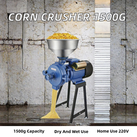Shuangchao Nouvelle Machine à Broyer le Maïs en Acier Inoxydable 220V pour Usage Domestique et Commercial, Double Usage Sec/Humide, pour la Production de Poudre et le Broyage de Grains et Aliments