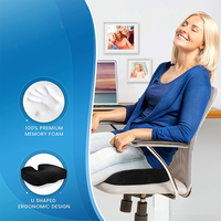 Coussin de siège en mousse à mémoire de forme orthopédique pour le coccyx et la sciatique, soulagement des douleurs au dos et au coccyx, pour chaise et voiture