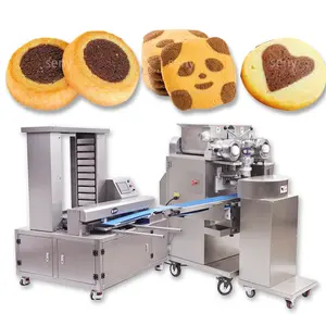 2024 mesin panggang kue Bicolor otomatis, mesin pembuat biskuit 20-120 buah/menit